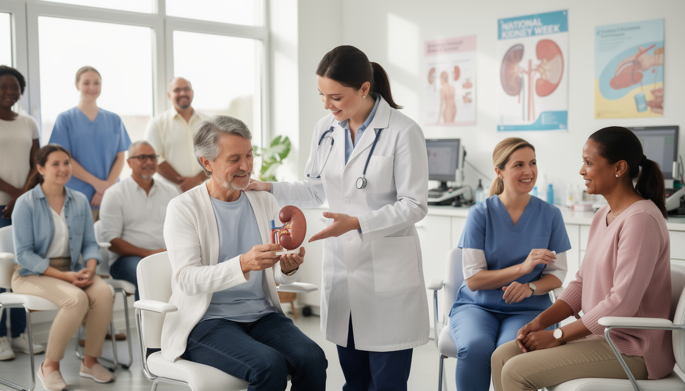 participez à la semaine nationale du rein et profitez-en pour effectuer un dépistage préventif. prenez soin de vos reins et prévenez les maladies rénales grâce à des conseils et examens gratuits.